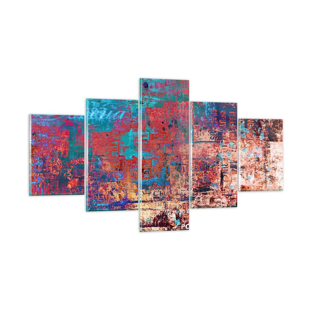 Bilder auf glas - Graffiti modern - 125x70cm - Glasbilder - Wandbilder - Kunstdruck - zum Aufhängen bereit - Wanddekoration aus Glas - Glas Bilder...