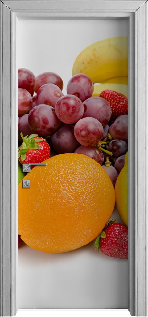 Tür Selbstklebende 80x210 cm Türfolie Türtapete Klebefolie - Weiße Farbige Früchte