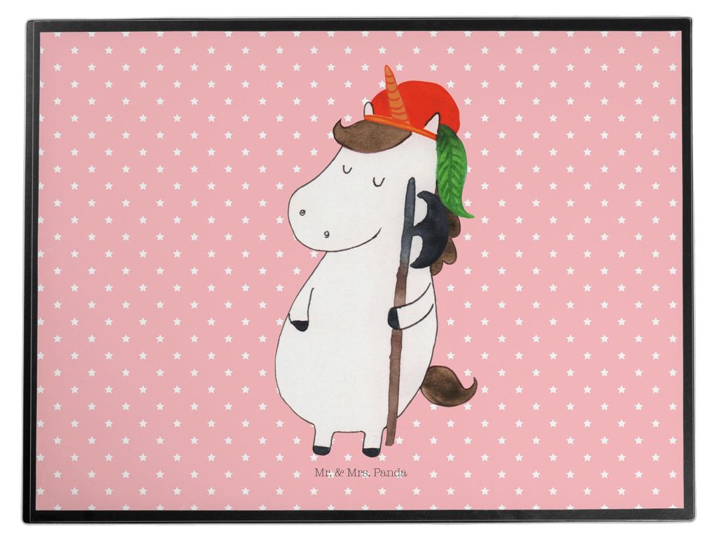 Mr. & Mrs. Panda schreibtischunterlage Einhorn Junge - Rot Pastell - Geschenk, Einhörner, Mittelalter, Unicorn, malunterlagen, Schreibunterlage, T...