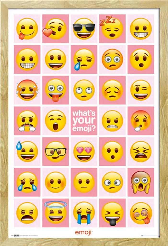 Décoration Murale Emoji pour Chambre avec Cadre Shinsuke® Hêtre et Vitre