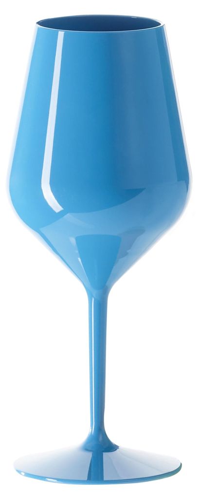 6 herbruikbare wijnglazen/cocktailglazen, blauw, Tritan, Productafbeelding 