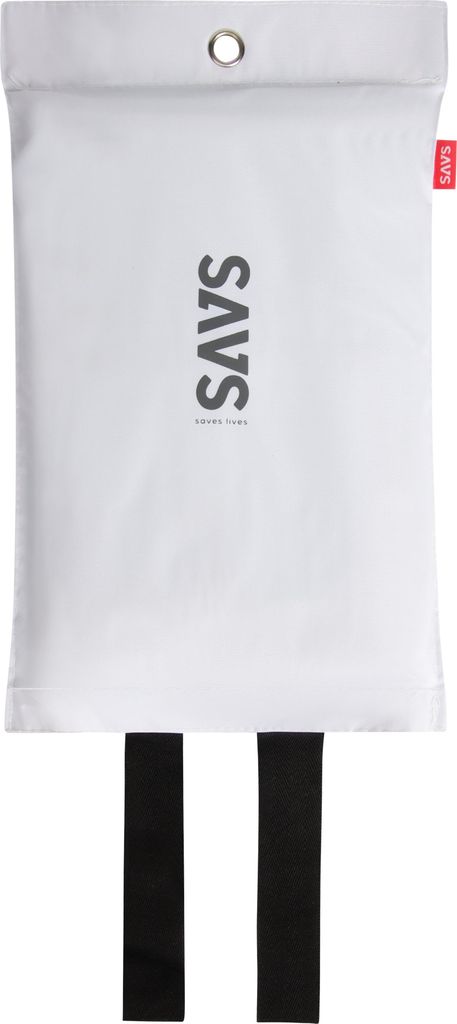 SAVS Löschdecke Küche Wohnung Büro Auto - 100x100 cm - Weiß - Mit Aufhängehaken - Glasfaser Brandschutzdecke - Brandschutz Feuerdecke Feuerlö...