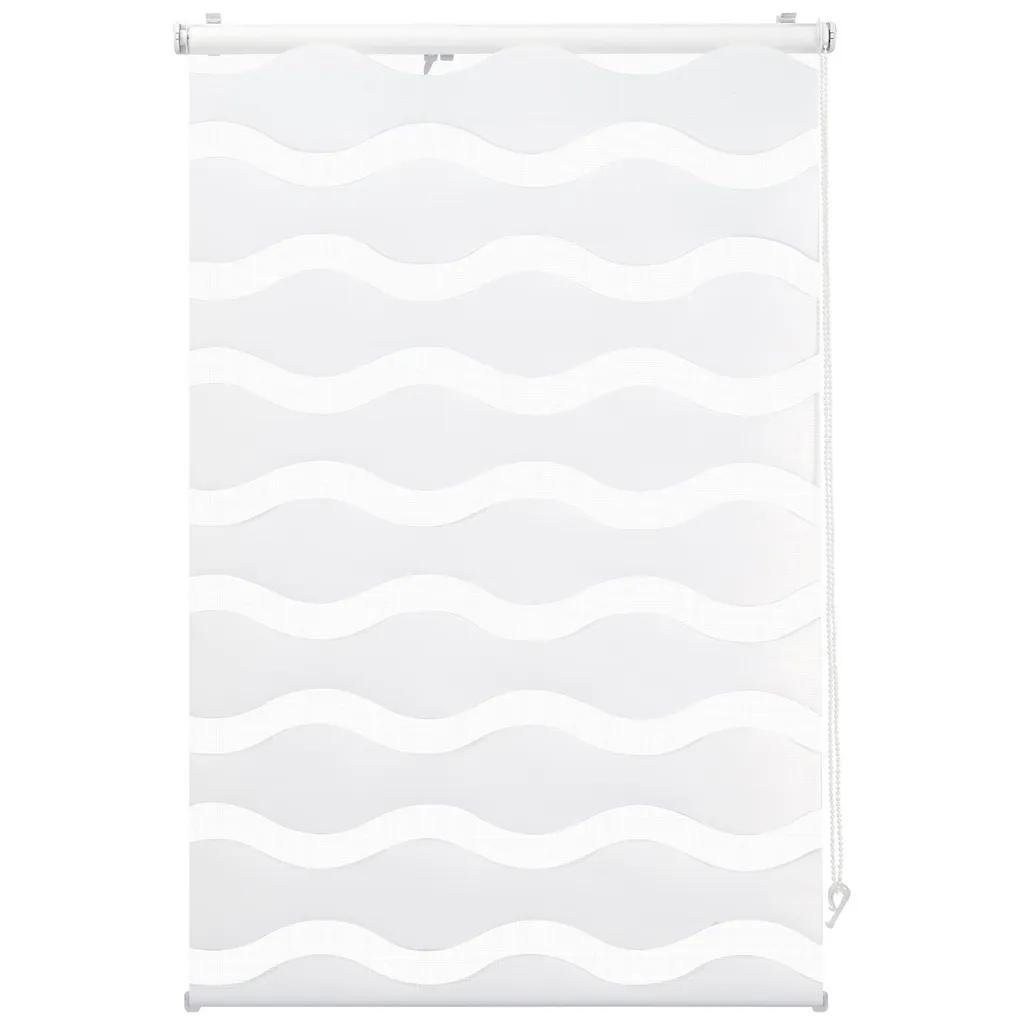 Store double vagues blanc 85x150 cm anti vis-à-vis sans perçage - 12