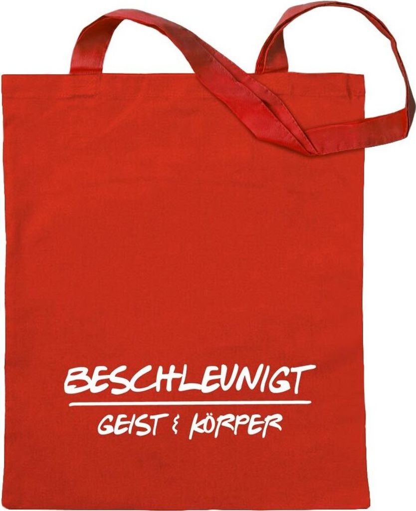 Kiwistar - Baumwolltasche - rot - Beschleunigt Geist und Körper Fun - Tragetasche Stoffbeutel Umhängetasche Langer Henkel