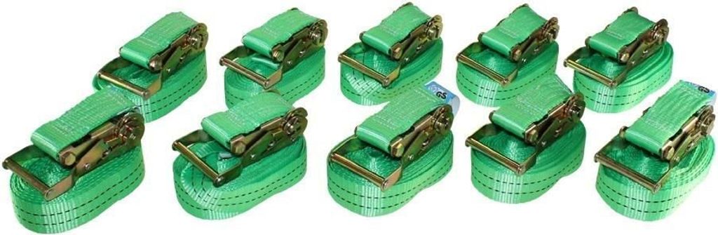 10x Profi Zurrgurt Spanngurt mit Ratsche 6m 38mm 2t 2000kg Produktbild 