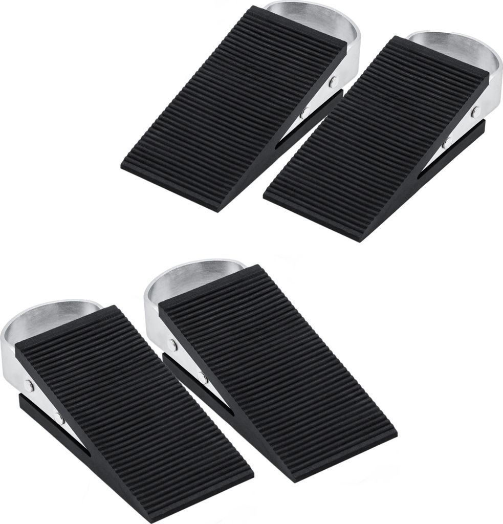 1.04 Türstopper Keil 4er Set - rutschfeste Keile mit Gummibezug - jeweils 12 cm (2x2er Set)