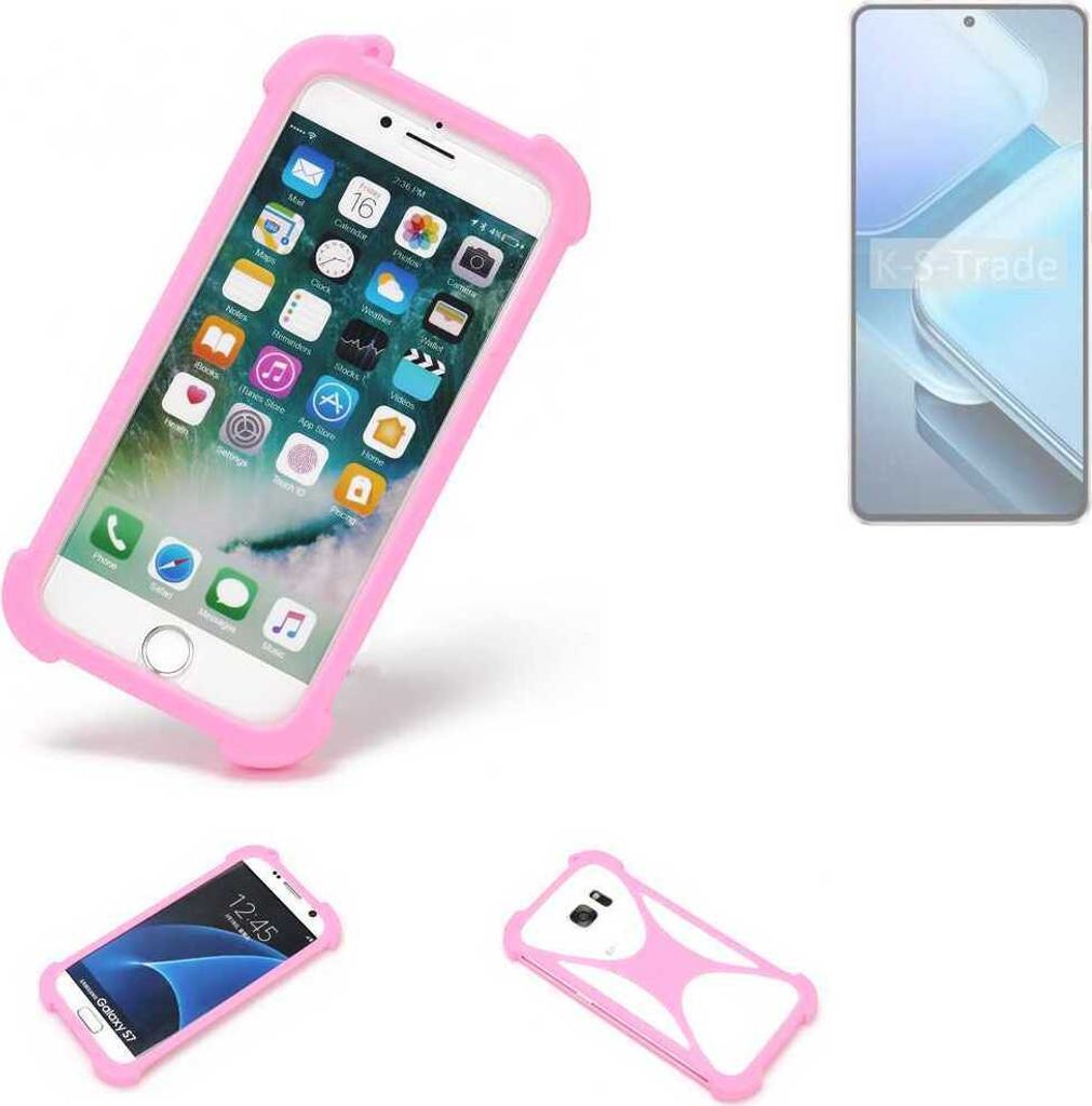 K-S-Trade Handy Hülle kompatibel mit Vivo iQOO Z9 Schutz Hülle Bumper Silikon Schutz Hülle Cover Case Silikoncase Silikonbumper TPU Softcase