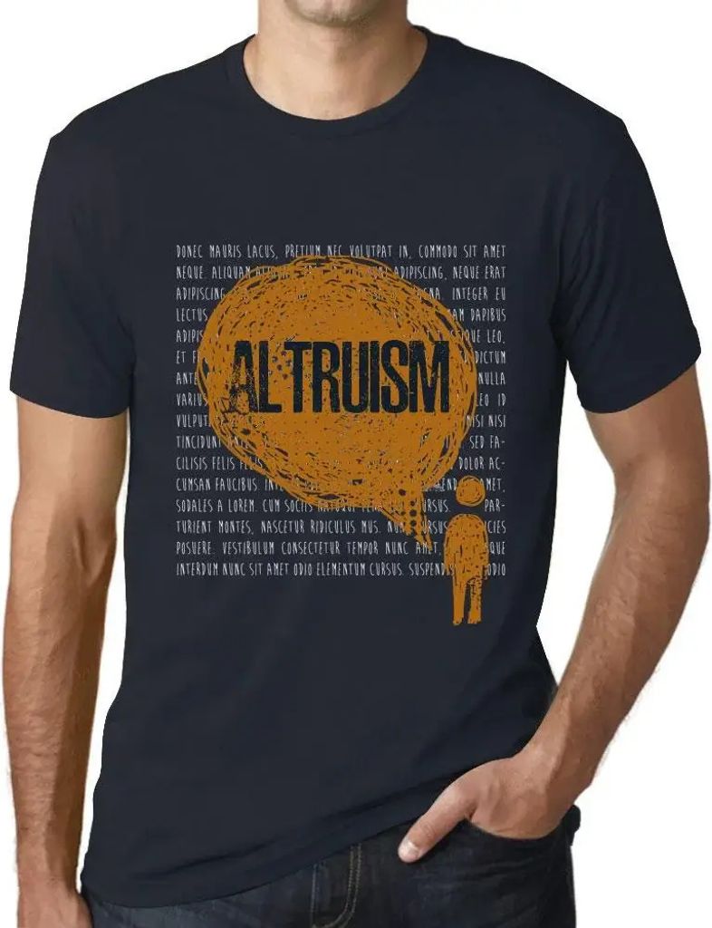 Herren Grafik T-Shirt Gedanken zum Altruismus – Thoughts Altruism – Öko-Verantwortlich Vintage Jahrgang Kurzarm Lustige Druck Geburtstag Gesch...