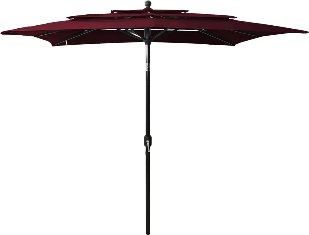 Ombrellone Professionale Stabli Möbel 2,5x2,5m Bordeaux Alluminio