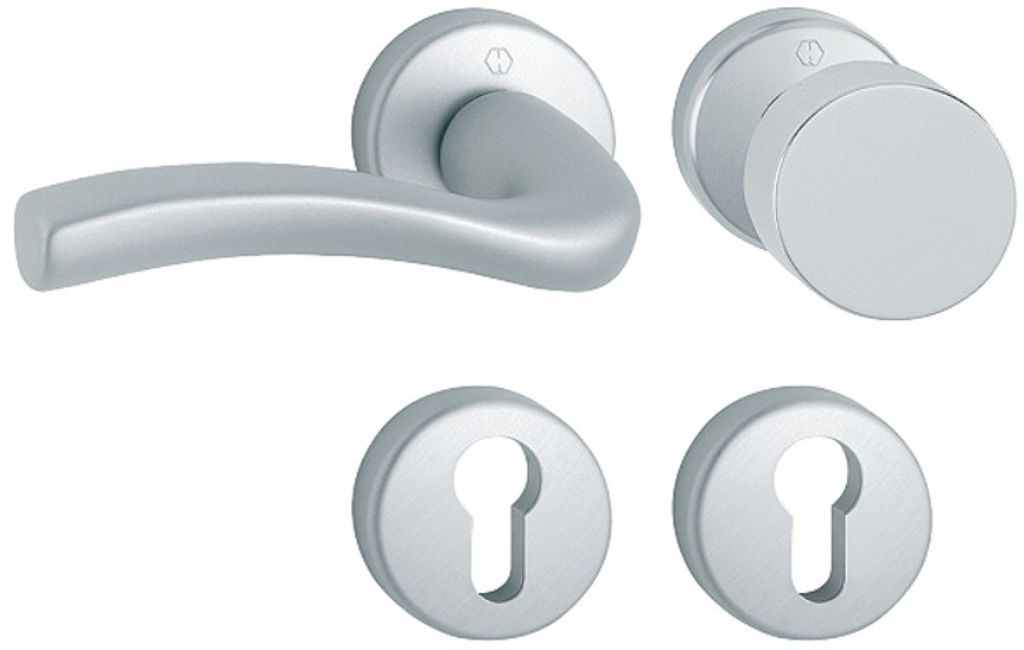 Hoppe Melbourne Rosettengarnitur Aluminium F1-2 Natur matt 58/19KV/19KVS/1672, WG Wechselgarnitur Links