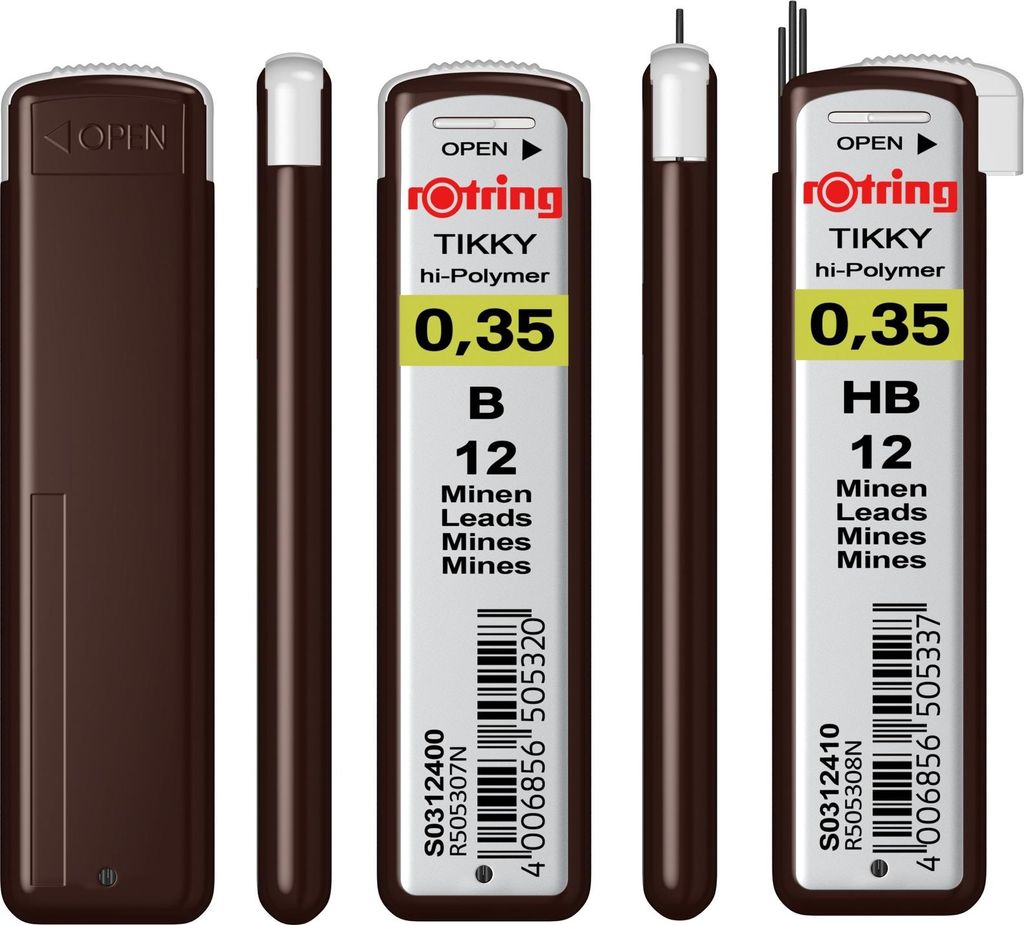 12 rotring Bleistiftminen HB 0,35 mm Produktbild 