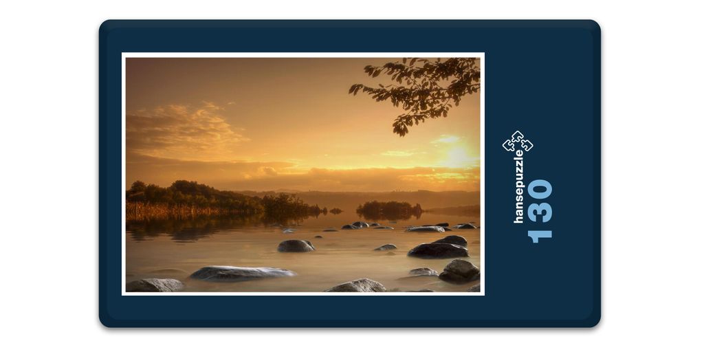 hansepuzzle 17242 - Sonnenuntergang Puzzle, 130 Teile, Natur, 28,7 x 20,0cm mit hochwertiger Aufbewahrung, Kartonbox und wiederverschließbarem Beutel