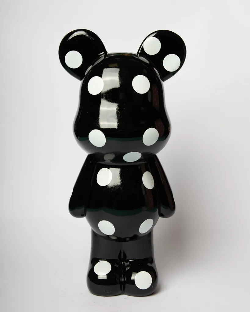Tirelire ours décoration moderne noire 24 cm pour chambre de bébé et ado