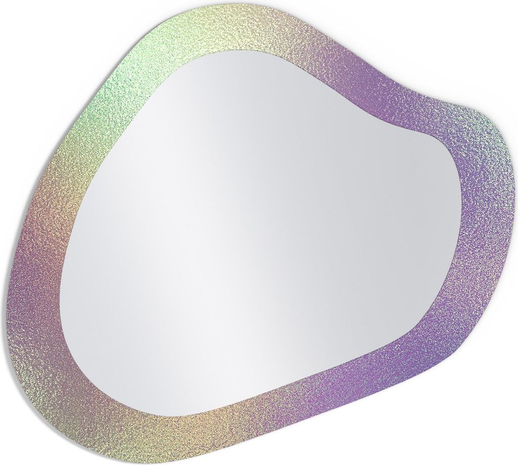 DEQORI Wandspiegel Organisch 90,5x82,3 cm 'Soft Glow in Pastell' Spiegel Badspiegel Bad