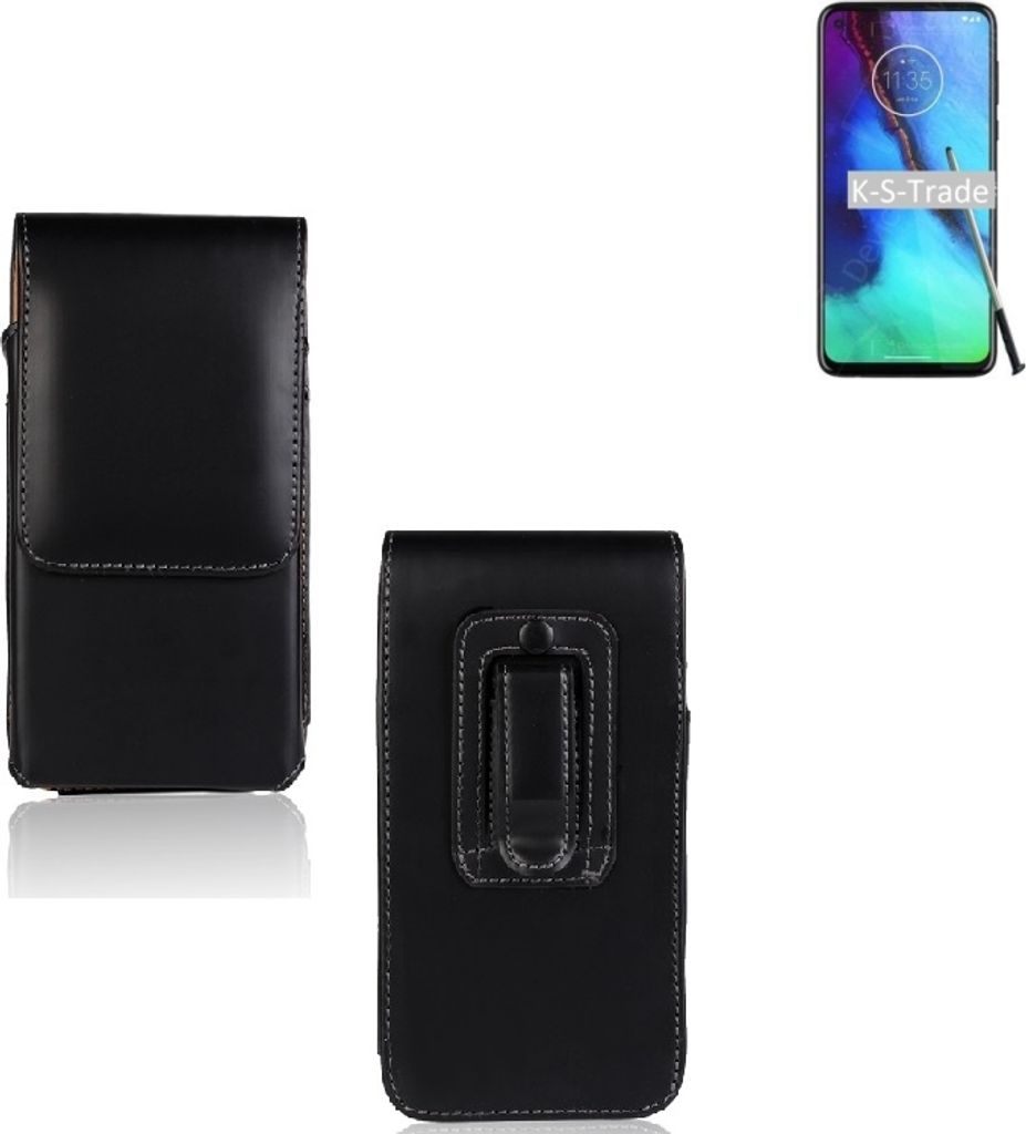 K-S-Trade Gürteltasche für Motorola Moto G Pro Schutz Hülle Handy Hülle mit Magnetverschluss Holster in schwarz