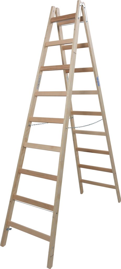 KRAUSE Stehleiter STABILO natur 2x 9 Sprossen, H: 252,0 cm