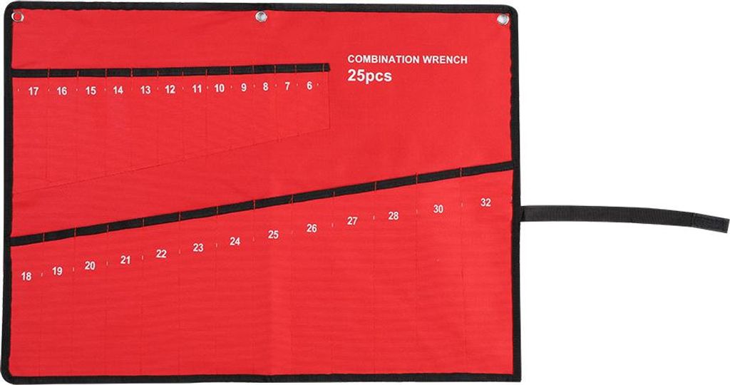 Mehrfach aufrollbare Werkzeugaufbewahrungstasche mit Schraubenschlš¹sselhalter, Zangenhalter, Canvas-Organizer (25 Taschen)