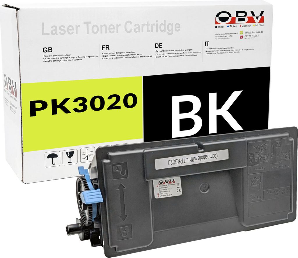 OBV Toner kompatibel mit Utax PK-3020 1T0C0Y0UT0 & Triumph-Adler 1T0C0Y0TA0 – Schwarz – 12.500 Seiten – für P-4532 MFP, P-4534DN, P-4539 MFP