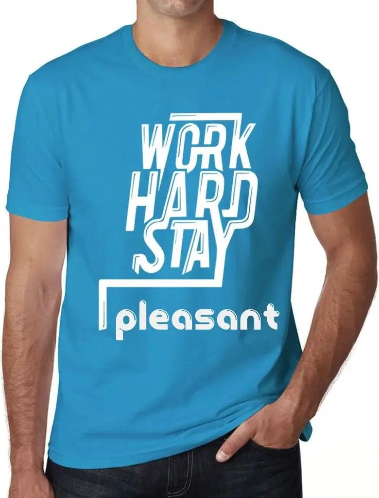 Herren Grafik T-Shirt Hart arbeiten angenehm bleiben – Work Hard Stay Pleasant – Öko-Verantwortlich Vintage Jahrgang Kurzarm Lustige Druck Geb...