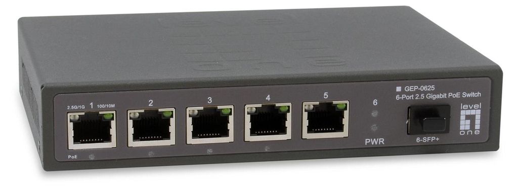 LevelOne Switch 6x GE GEP-0625 2.5GbE 57W 8xPoE+ sw