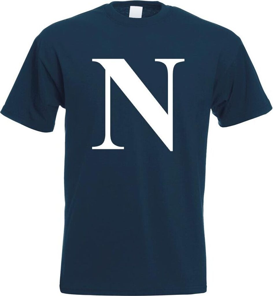 Kiwistar - T-Shirt - Navy - Buchstabe N - Alphabet Motiv Bedruckt Funshirt Design Print - mit Motiv Bedruckt - Funshirt Design - Sport - Freizeit -...