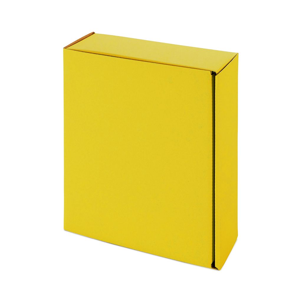 5 x Geschenkbox für Delikatessen aus Recyclingkarton - Sonnengelb