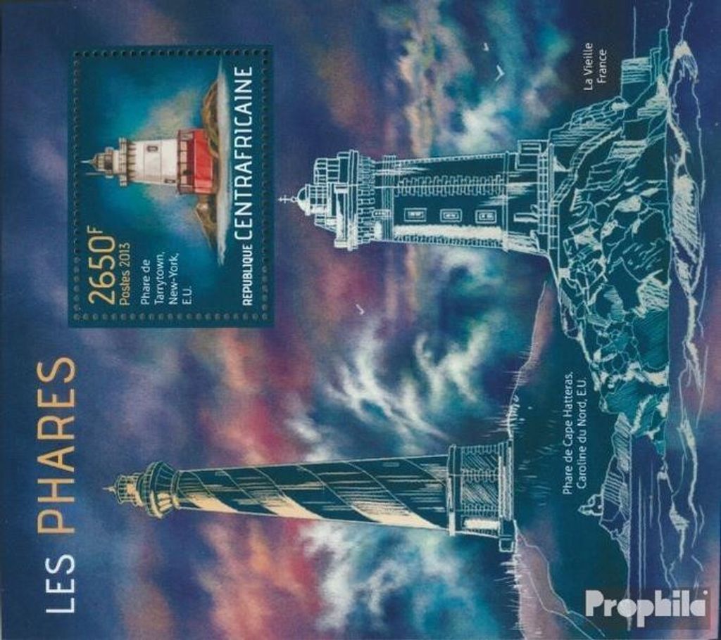 Briefmarken Zentralafrikanische Republik 2013 Mi Block 1094 (kompl. Ausgabe) postfrisch Leuchttürme