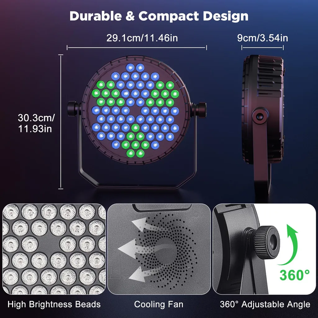 Projecteur de Scène RVB DMX512 avec Prise UE - Éclairage LED Studio 1 Unité