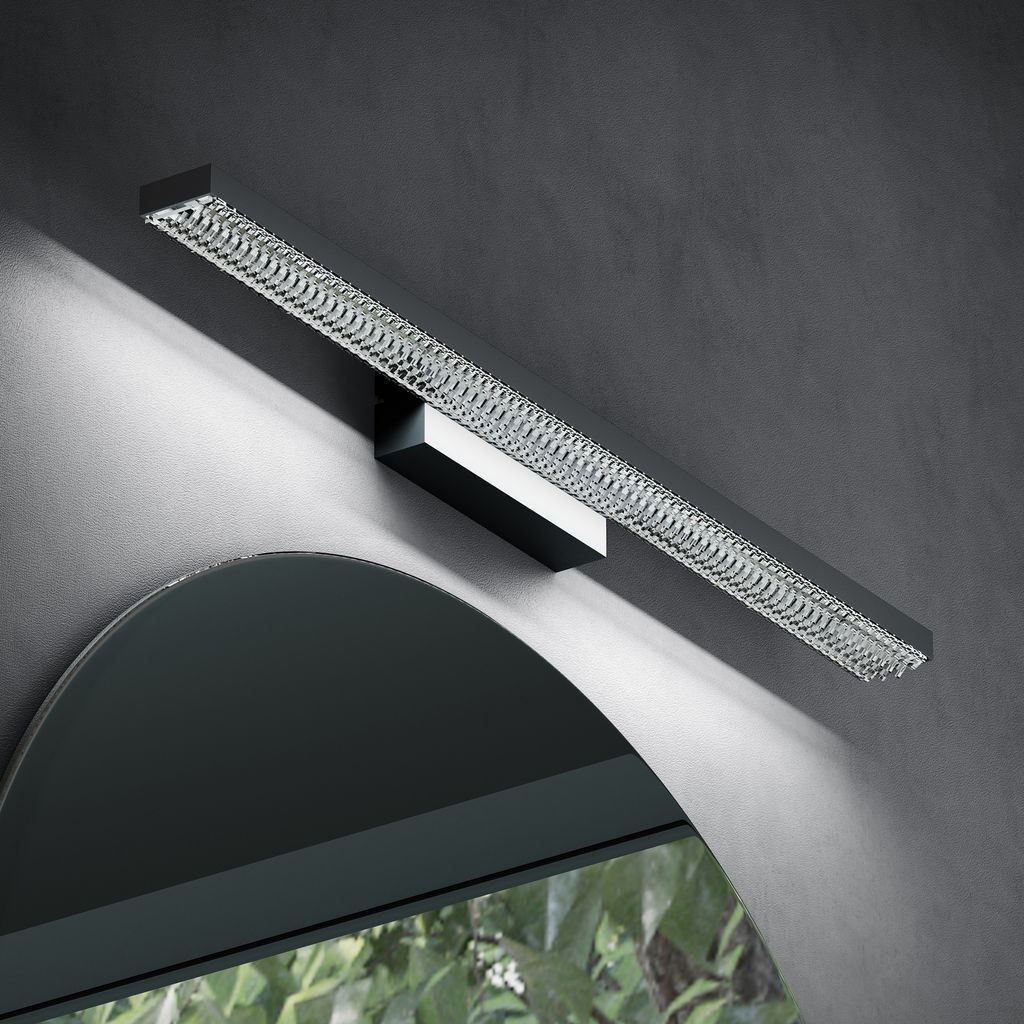 doporro LED Badezimmerleuchte Sandschwarz 60cm - 14W Spiegellampe 6000K (Tageslichtweiß) - Stylische Wandleuchte für Badbeleuchtung Leuchtschein