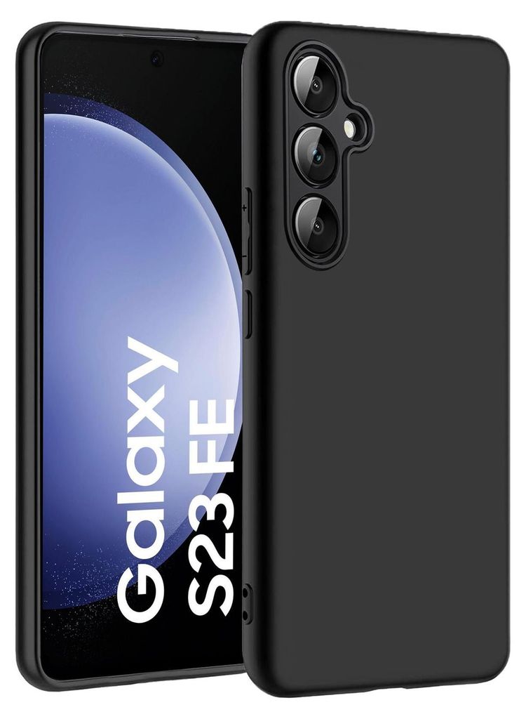 Silikon Hülle für Samsung Galaxy S23 FE Schutzhülle Matt Schwarz Backcover Handy Case