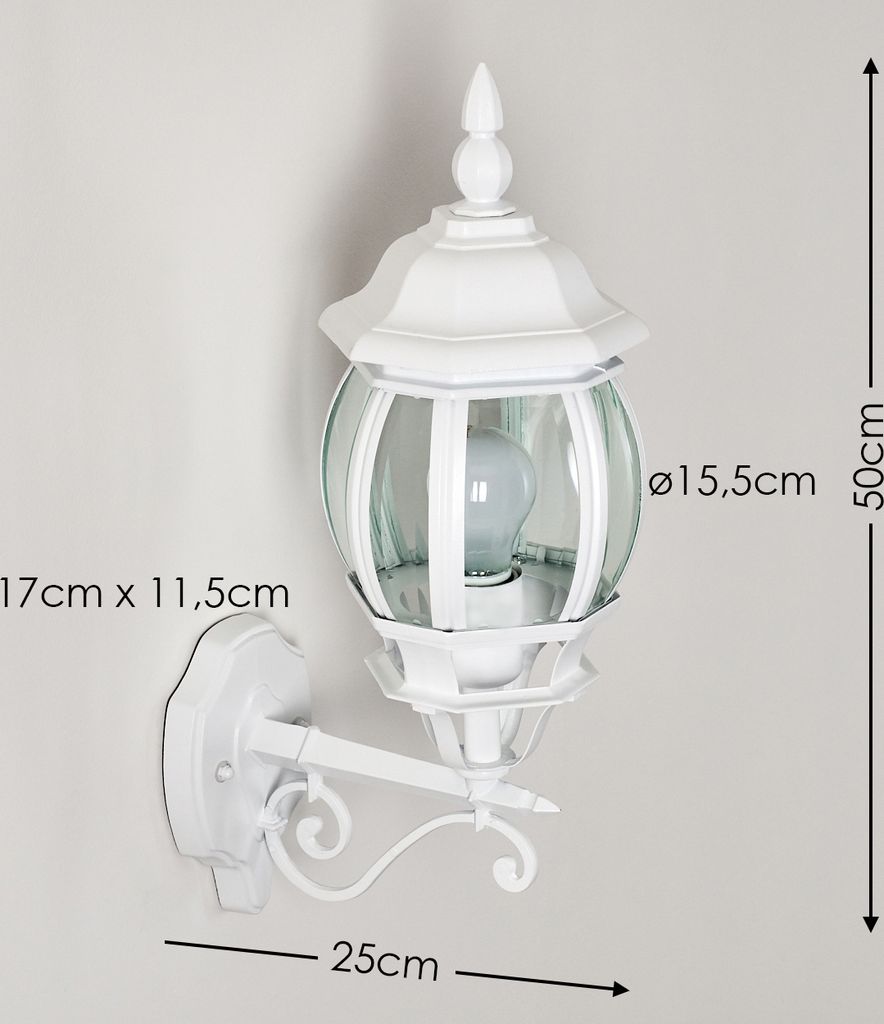 Meyen »Meyen« Außenwandlampe, Aluguss in Weiß m. Kunststoff-Scheiben