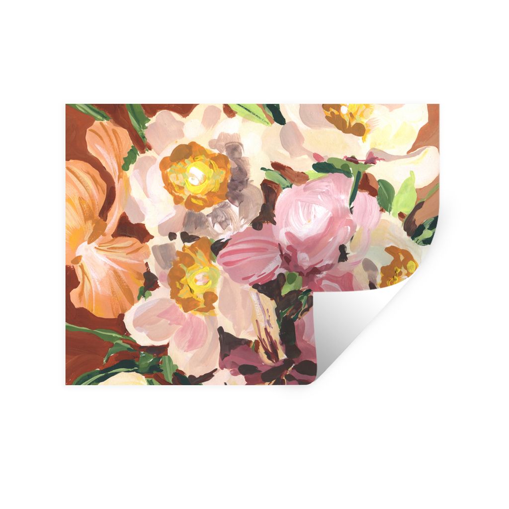 MuchoWow Wandtattoo Wandsticker Wandaufkleber Blumen - Pflanzen - Orchidee - Kunst 160x120 cm Selbstklebend und Repositionierbar - Selbstklebend ...