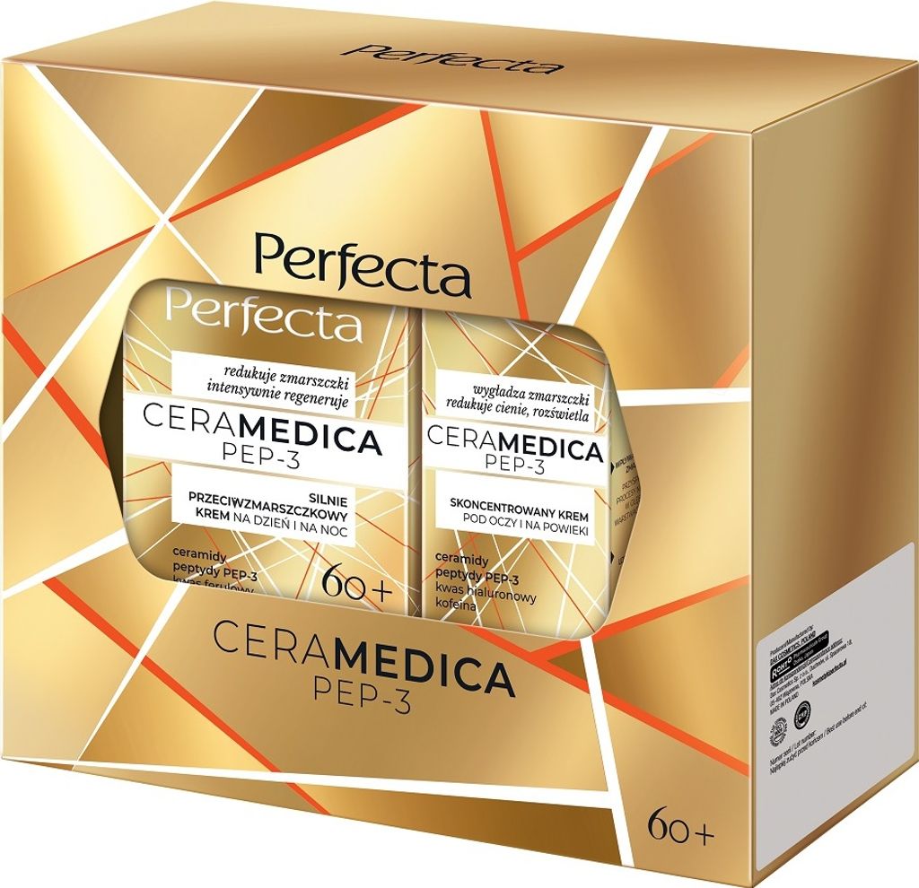 Perfecta Ceramedica Pep-3 Set Starke Anti-Falten Tages- und Nachtcreme 60+ 50 ml + konzentrierte Augen- und Lidcreme 15 ml
