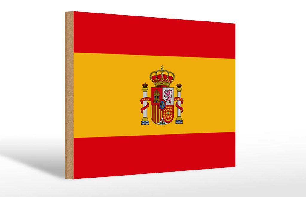 Holzschild Flagge Spaniens 30x20cm Flag of Spain