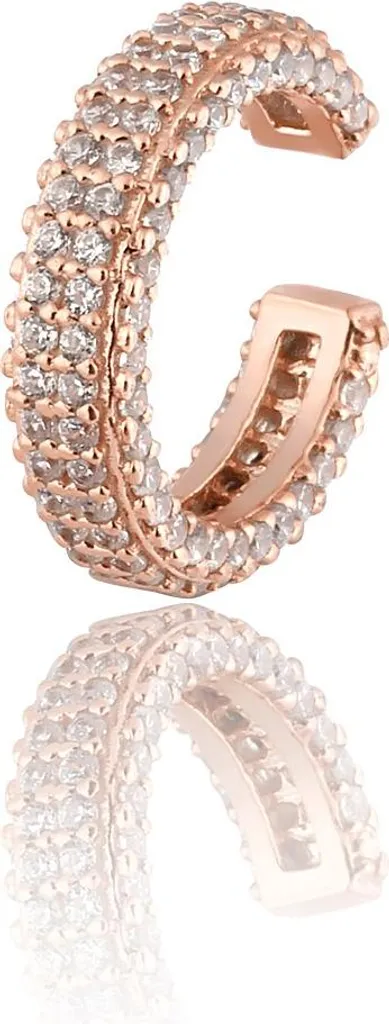 Puce d'oreille Or 14 carats et Argent 925 avec Zircone Étincelante