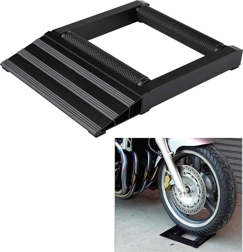 Stand de nettoyage roue moto compact en aluminium robuste et stable