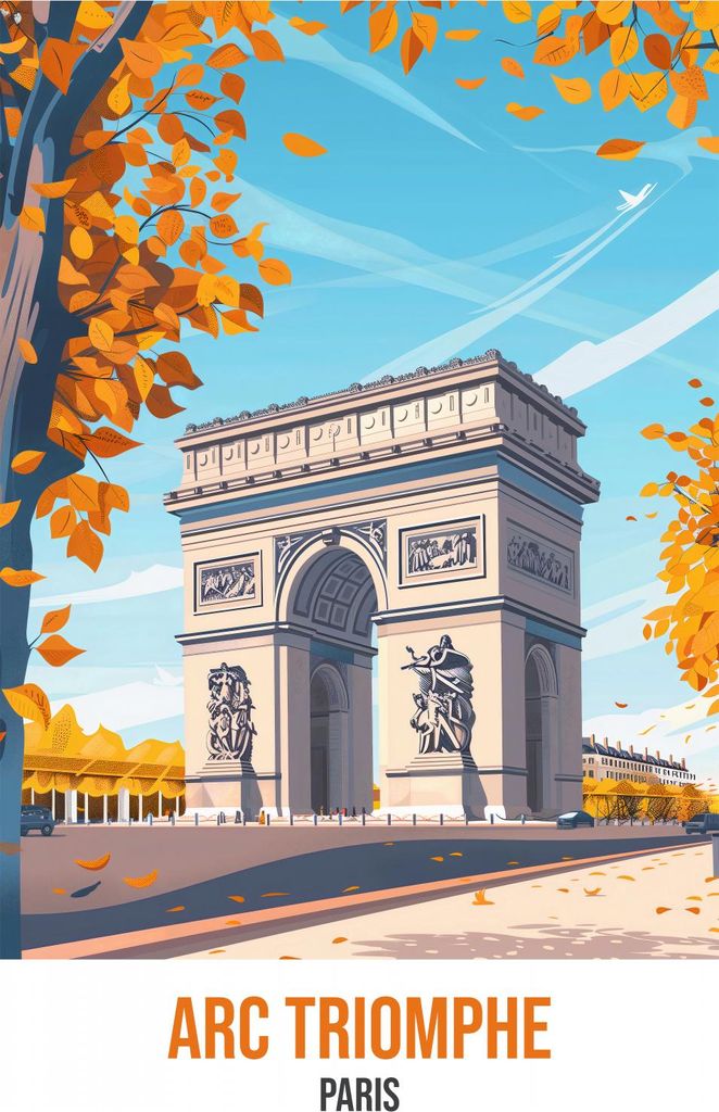 Plakat 30x45cm Arc de Triomphe, Paris