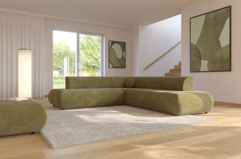 Schlafsofa mit Stauraum SURREY 2 - Khaki, rechte Ecke