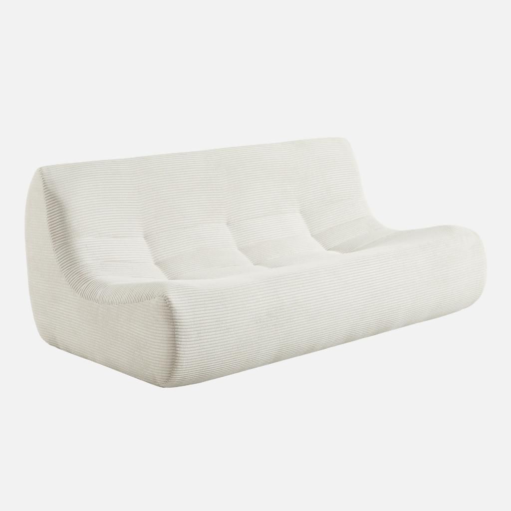 sweeek - 3-Sitzer Sofa mit Cordbezug - Creme