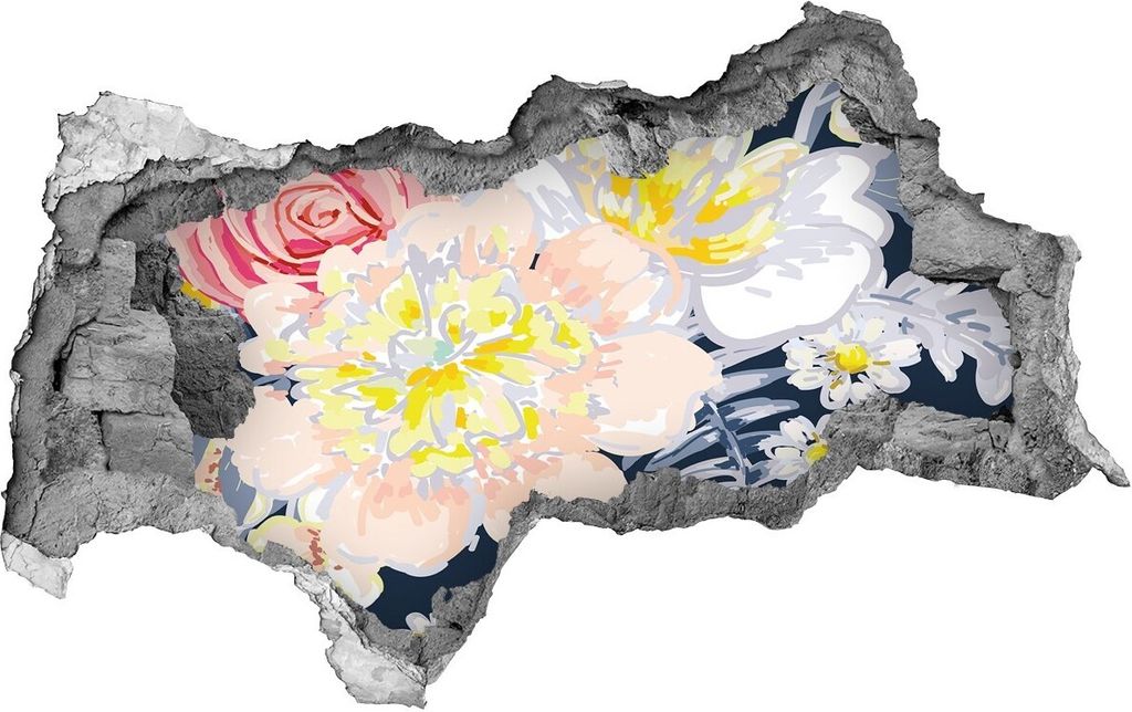Selbstklebender Loch-3D-Aufkleber 95x73 cm Blumenmuster