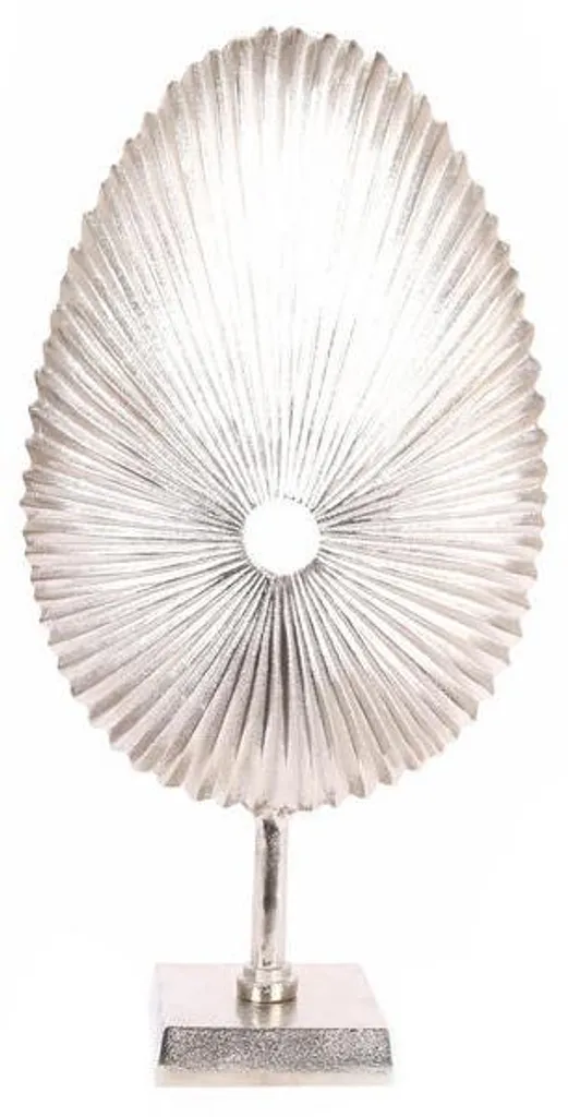 Grande décoration FOSSIL argent aspect métal SIL format 50x26 cm