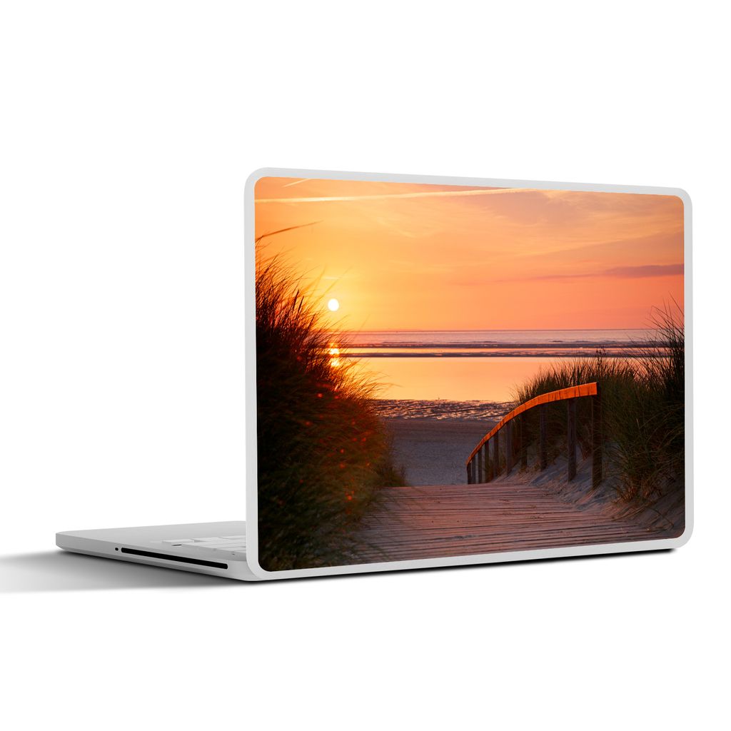 MuchoWow Laptop Aufkleber Sticker Cover Strand - Sonne - Farben 36.5x27.5 cm - Laptop-Sticker