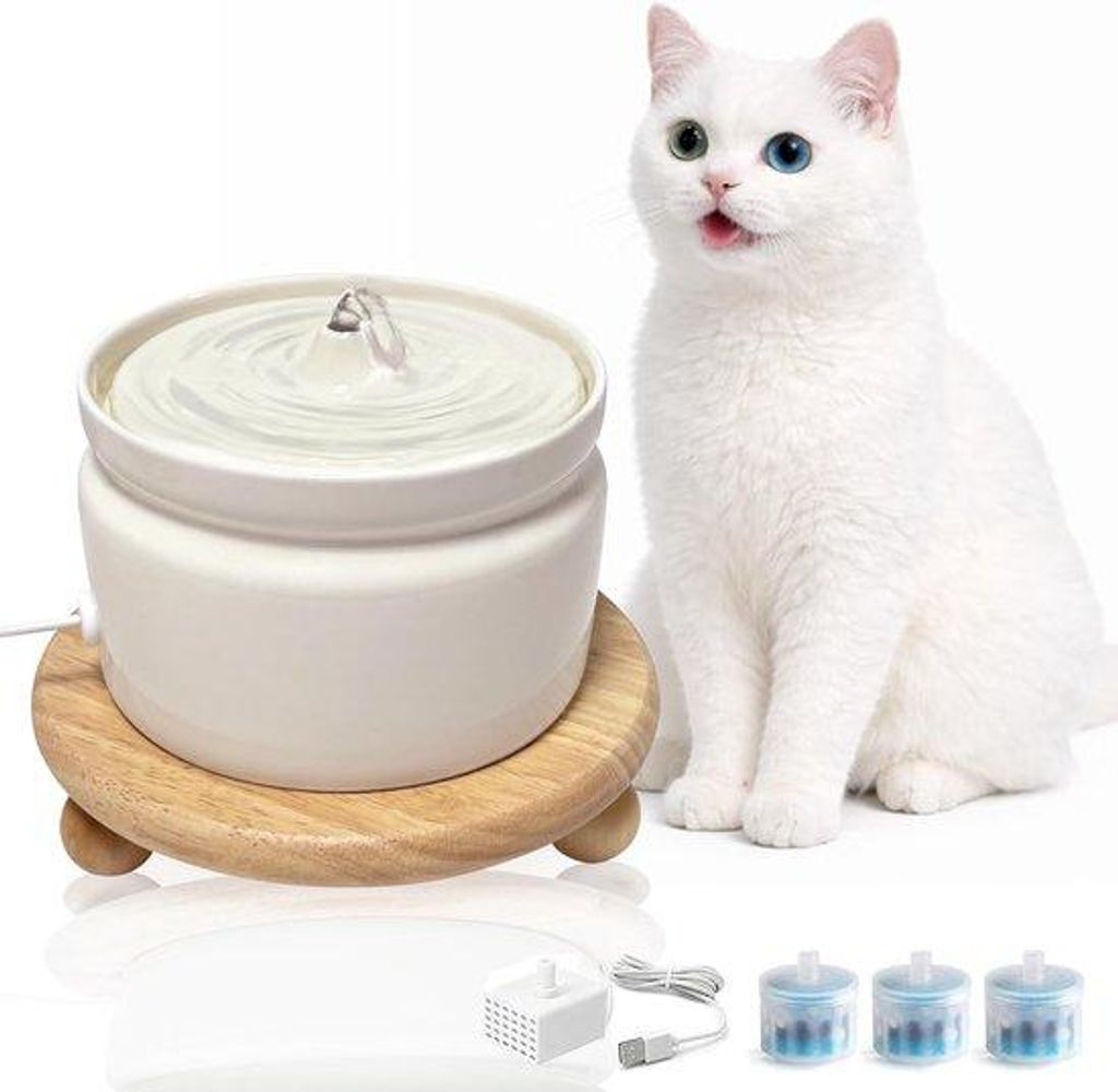 Fontanella per gatti in Vetroceramica, capacità 1 litro – Immagine del prodotto 