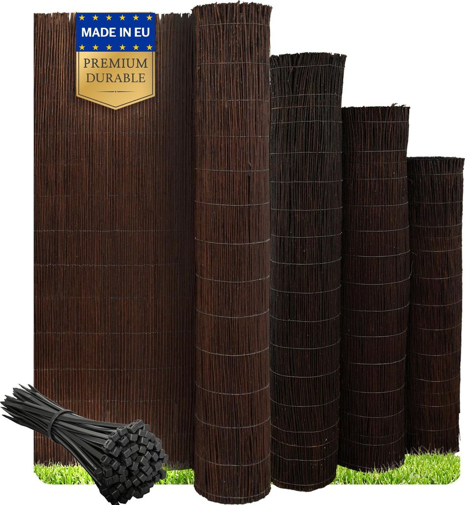Wicker garden Premium Imprägnierte Weidenmatte 100 x 260 cm - natürlicher Sichtschutz für Garten, Balkon und Terrasse - Windschutz & Sonnenschut...