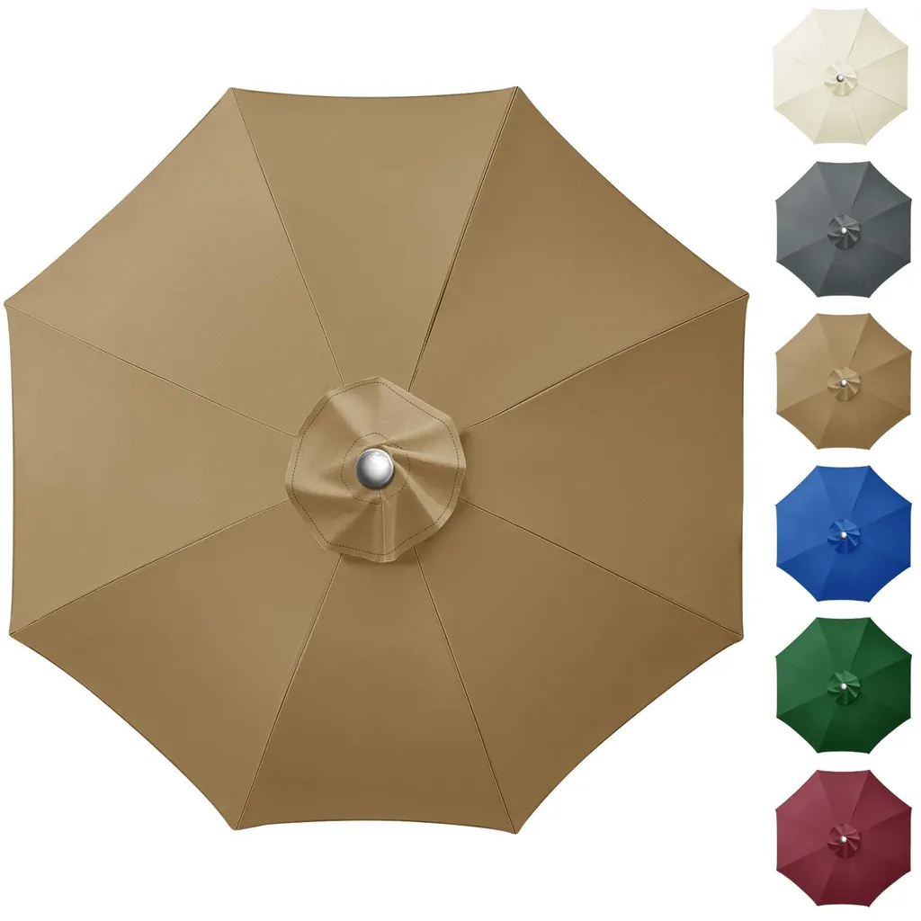 Rénovez votre parasol de 2,5m avec cette toile kaki pour 6 baleines