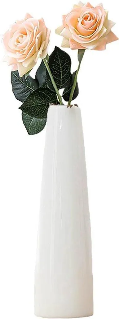 Soliflore en céramique blanche design moderne pour fleurs séchées