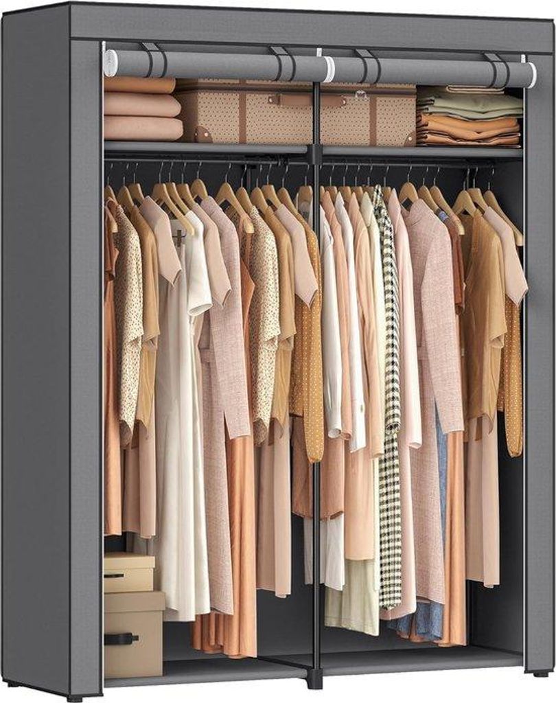 Famanu Garderobenschrank mit doppelten Kleiderstangen Produktbild 