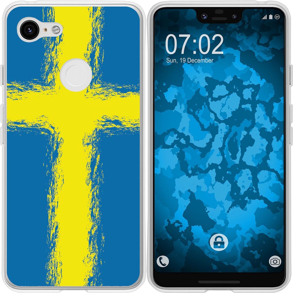 PhoneNatic Case kompatibel mit Google Pixel 3 XL Silikon-Hülle WM Schweden M12