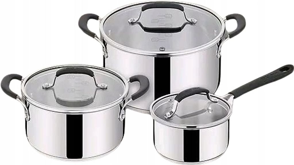 Tefal Edelstahl Jamie Olivier Topfset mit Deckeln 6 EL. Produktbild 