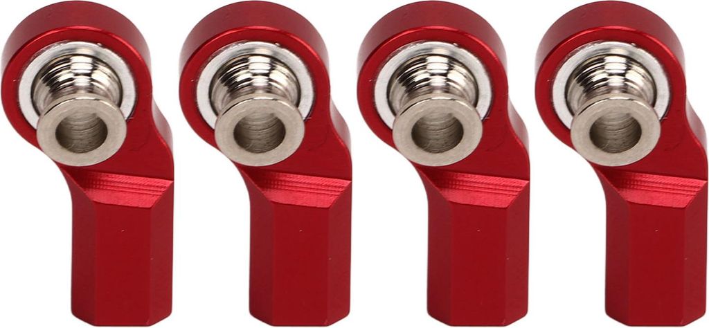 4PCS RC Auto Stangenende Biegung M3 Aluminiumlegierung Stahl Lenkkopf für Axial SCX10 1/10 Modell Rot